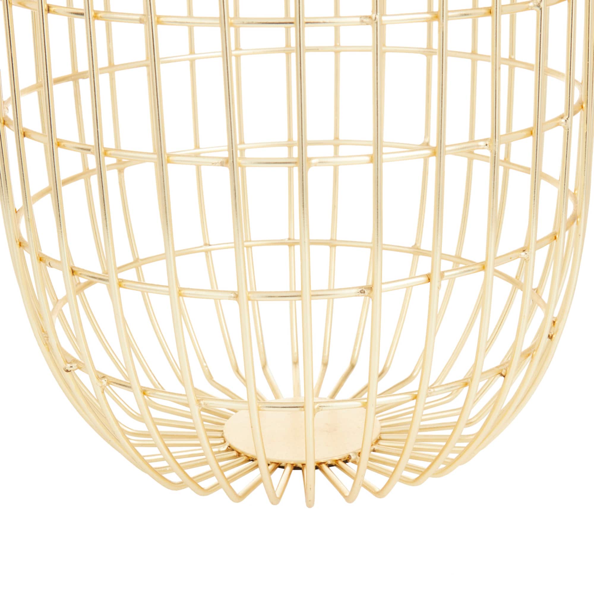 Set of 2 Gold Iron Contemporary Storage Baskets, 17" x 11" x 11"
